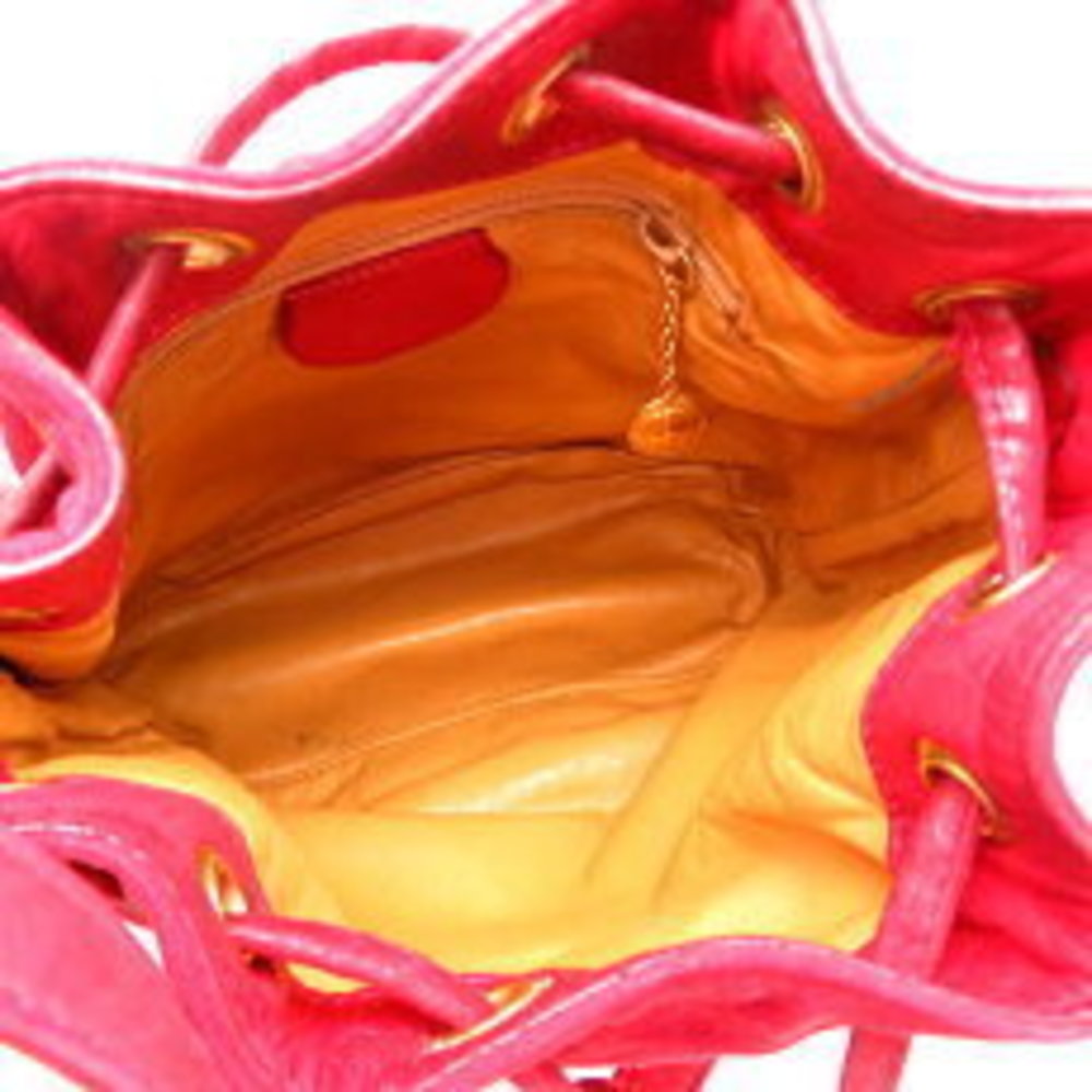 Gucci Horsebit Drawstring Bag Shoulder Bag Red Leather - Picture 6 of 9